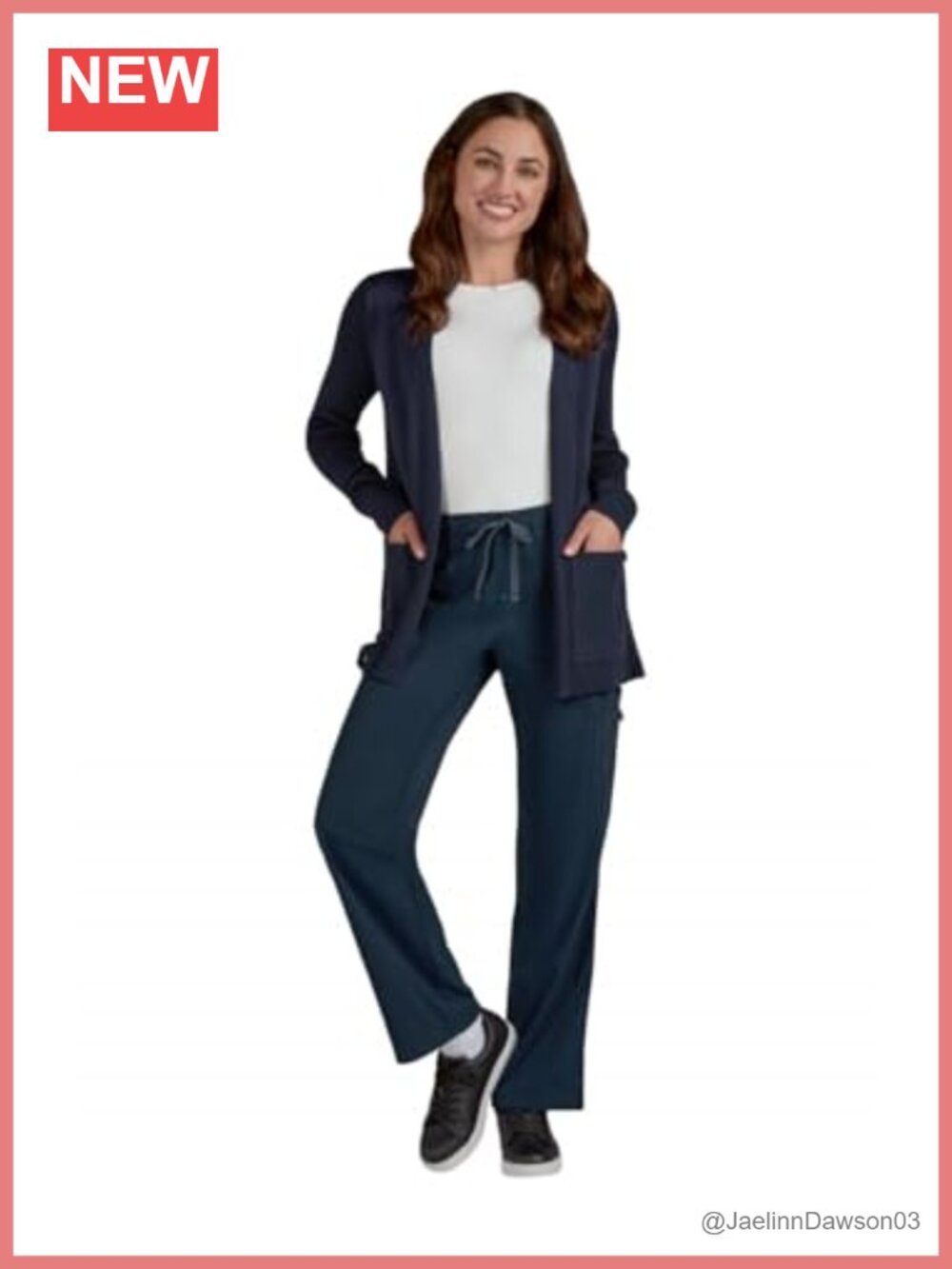 Open Front Sweater Wrap with Pockets Soft Knit Medical Scrub Jacket